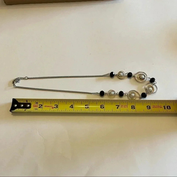 Statement Necklace Circles Pearls Geometric - Picture 6 of 6